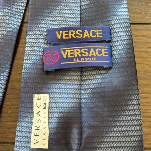 Vintage Gianni Versace Blue Silk Tie